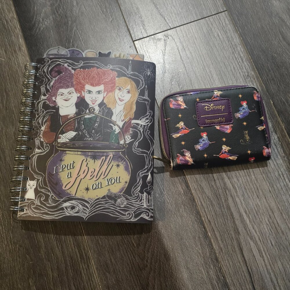 Loungefly Disney Hocus Pocus Sanderson Sisters Mini Zipper Wallet & Notebook